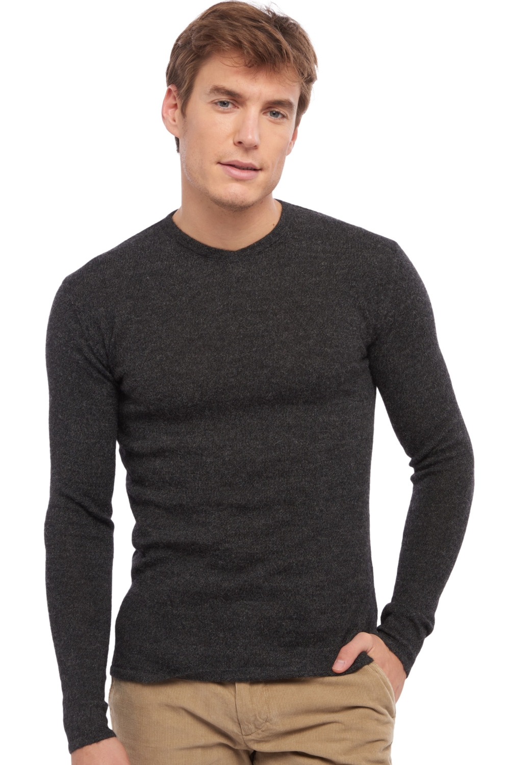 Baby Alpaga pull homme col v ethan anthracite chine s